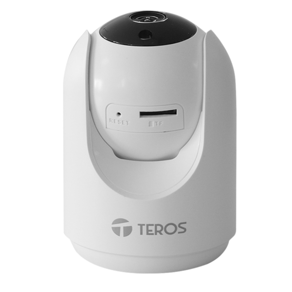 Cámara de seguridad inteligente TEROS TE-90602W blanca con resolución 3MP y conexión Wi-Fi