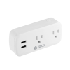 Tomacorriente inteligente TEROS TE9102W, incluye 2 x tomas / 2 x USB / Wi-Fi, color blanco
