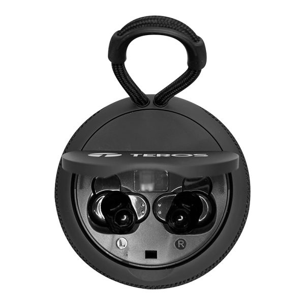 Parlante/audífono TEROS TE-6033N, bluetooth, 5 W, 1200 mAh, negro