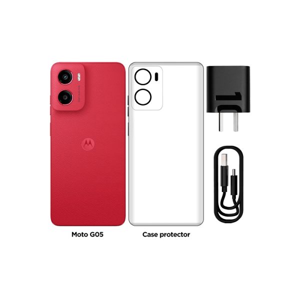 Smartphone Motorola moto g05, Pantalla: 6.7"/LCD/HD+/90Hz, SO: Android 15, Color Rojo