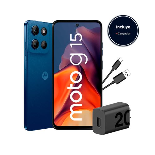 Smartphone Motorola moto g15, Pantalla: 6.7"/LCD/FHD+/60Hz, SO: Android 15, Color Azul
