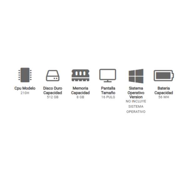 Notebook ASUS FX607VJ-RL016, 16" WUXGA IPS, Core 5 210H hasta 4.8GHz, 8GB DDR4-3200MHz